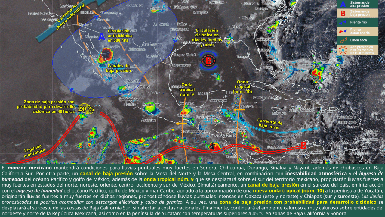 SE ESPERAN LLUVIAS PUNTUALES FUERTES EN LA PARTE NORTE DE SINALOA INFORMO: CONAGUA