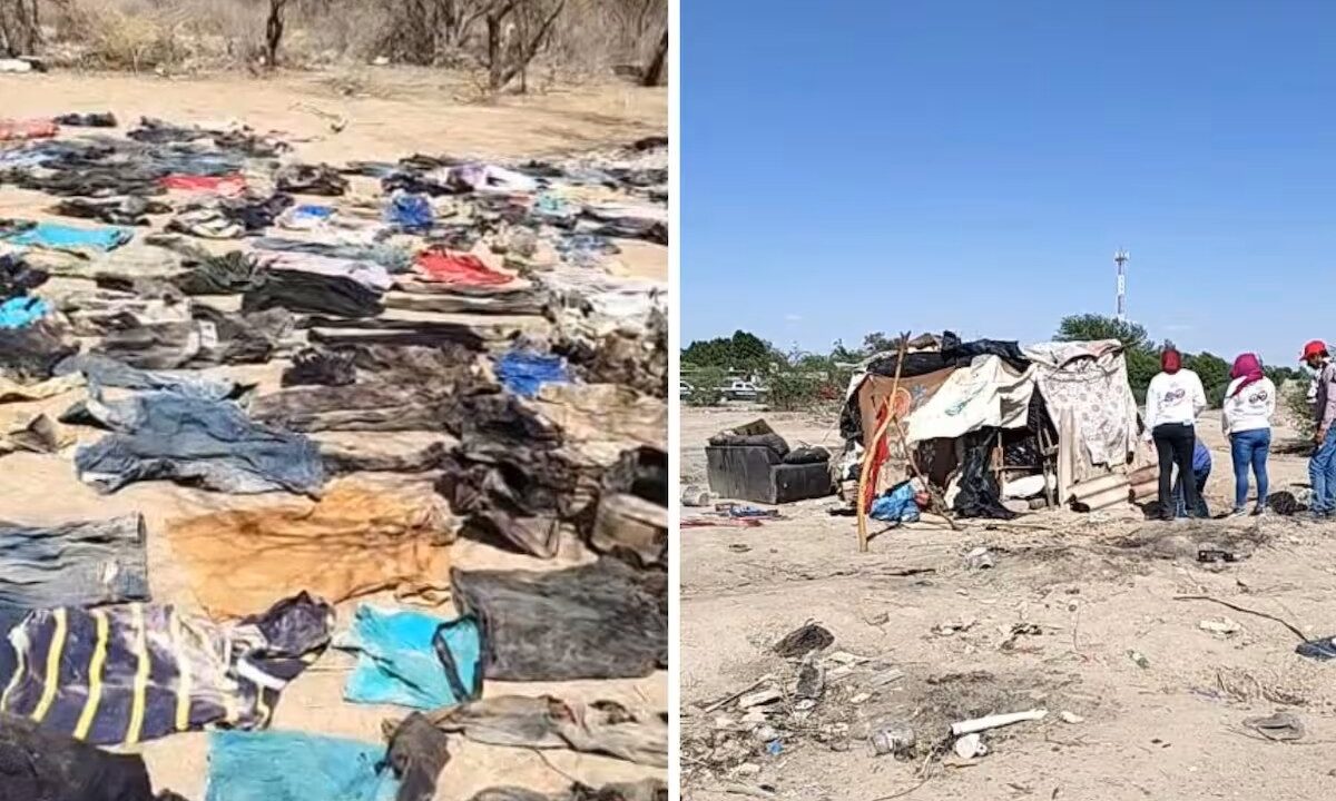 HALLAN MADRES BUSCADORAS DE SONORA RESTOS CALCINADOS Y CAMPAMENTO CON MÁS DE 200 PERTENENCIAS EN COSTA DE HERMOSILLO